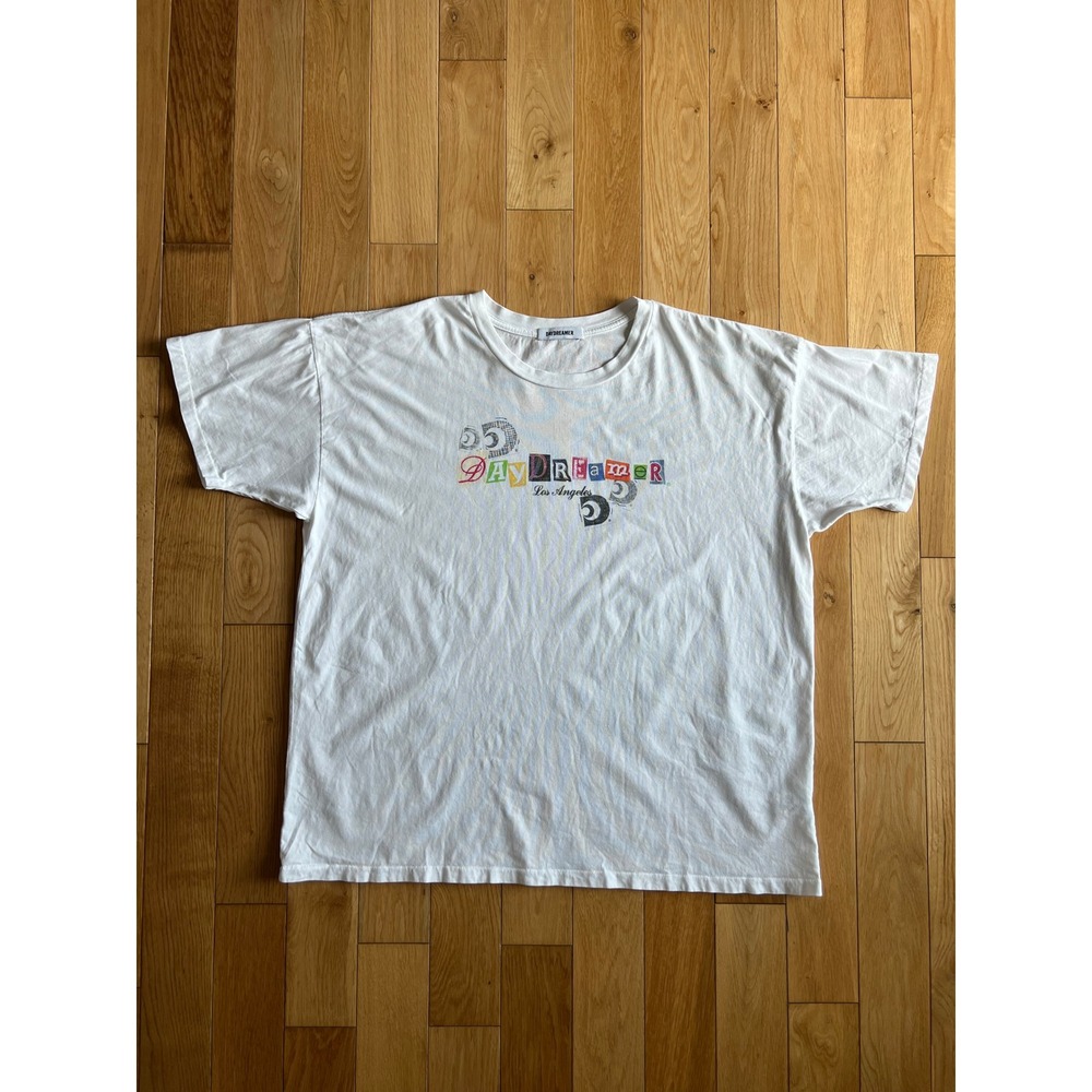 Daydreamer Records Ransom Note Cotton Short Sleeve Boxy Fit T Shirt Womens Sz XL
